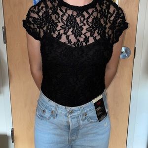 Floral Black Bodysuit